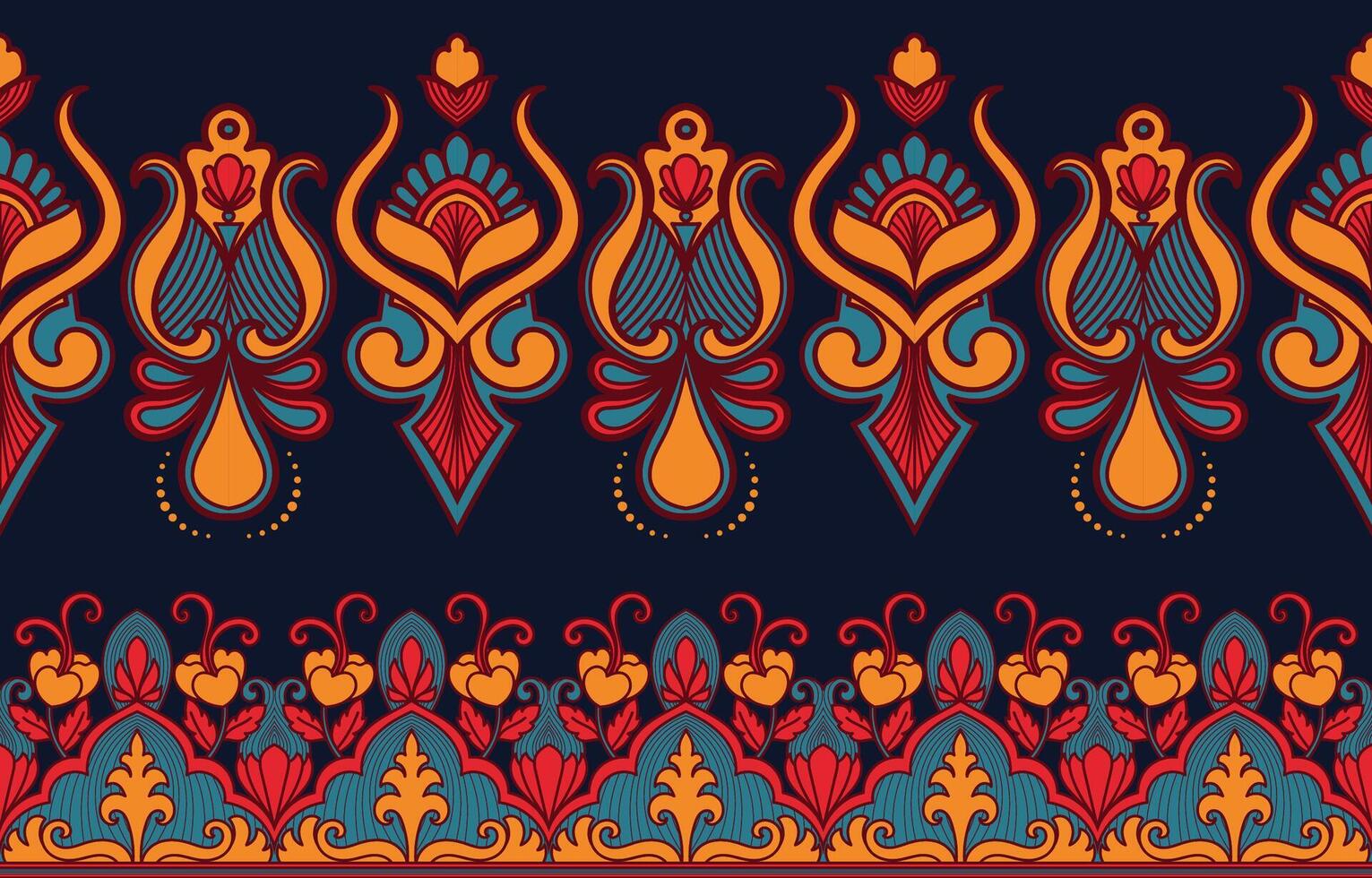 Dark ethnic tribal patterns for fabric patterns, carpet patterns vector