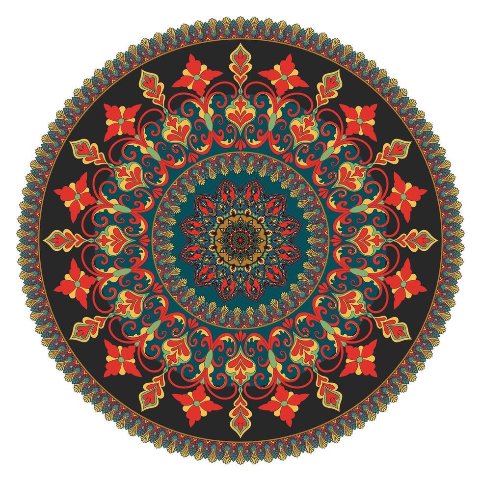 Carpet with circle pattern Carpet with circle line design vector