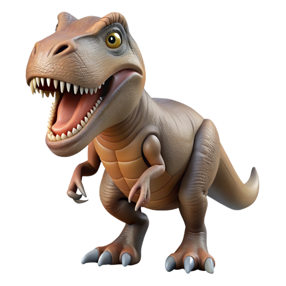 Cartoonish Tyrannosaurus Rex with Open Mouth on a Transparent Background png