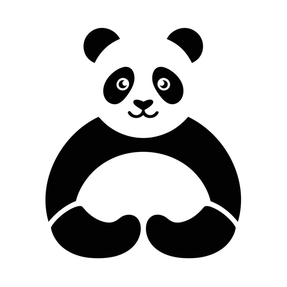 Cute black and white panda graphic design. vector