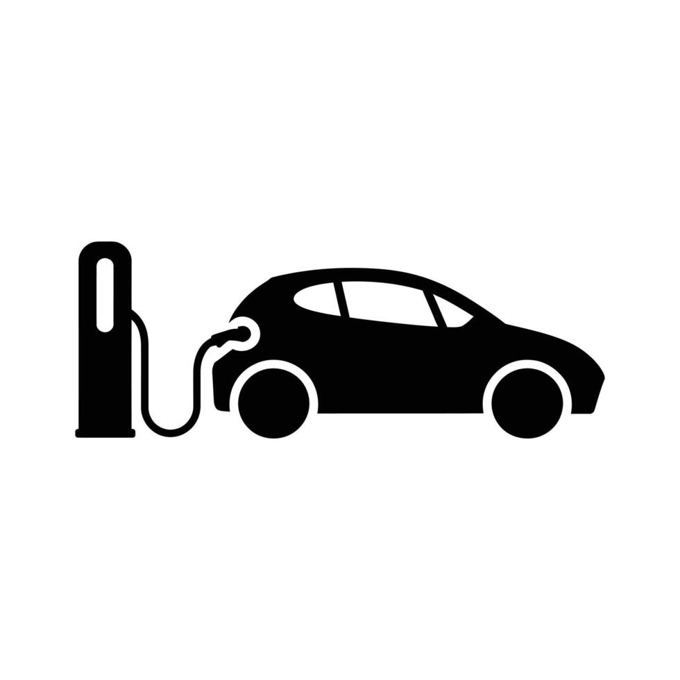 Electric Car Charging at a Charging Station design vector