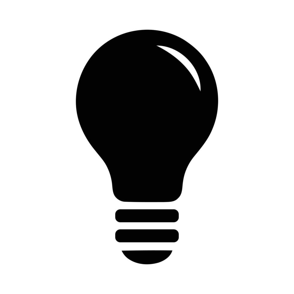 Simple Black and White Lightbulb Icon vector