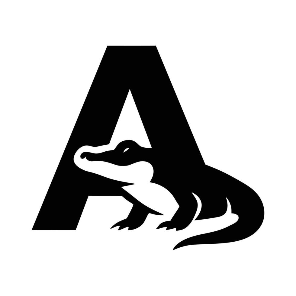 Alligator Logo with the Letter A vector