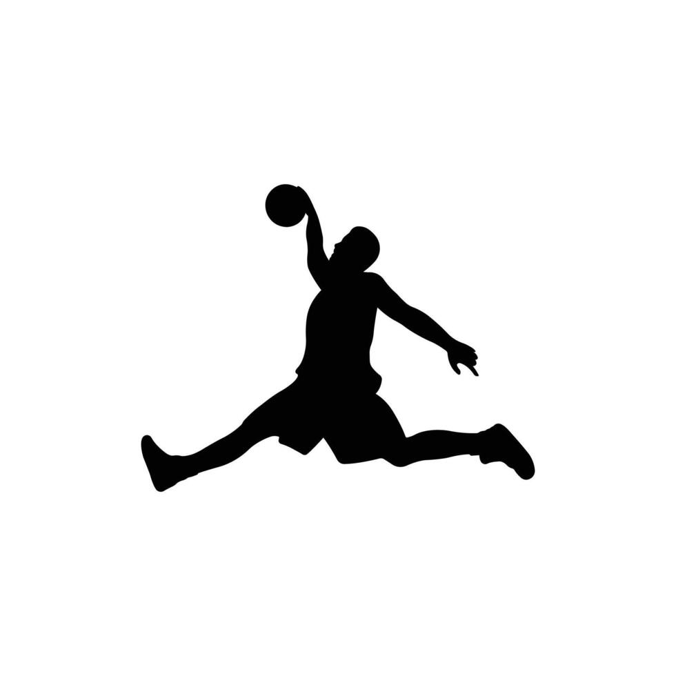 Basketball Player Running with Ball Silhouette vector
