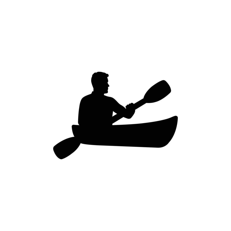 Minimalist Kayaking Silhouette vector
