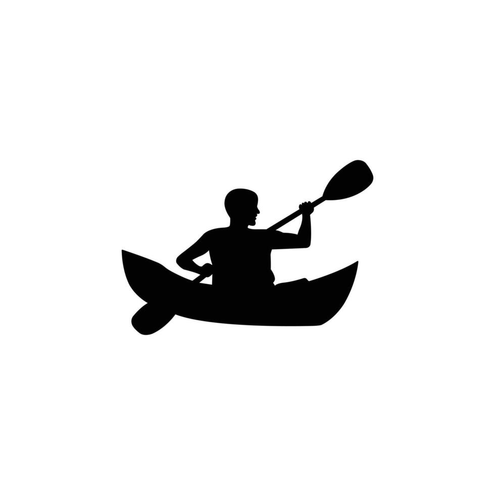 Kayak Silhouette of Man Paddling vector