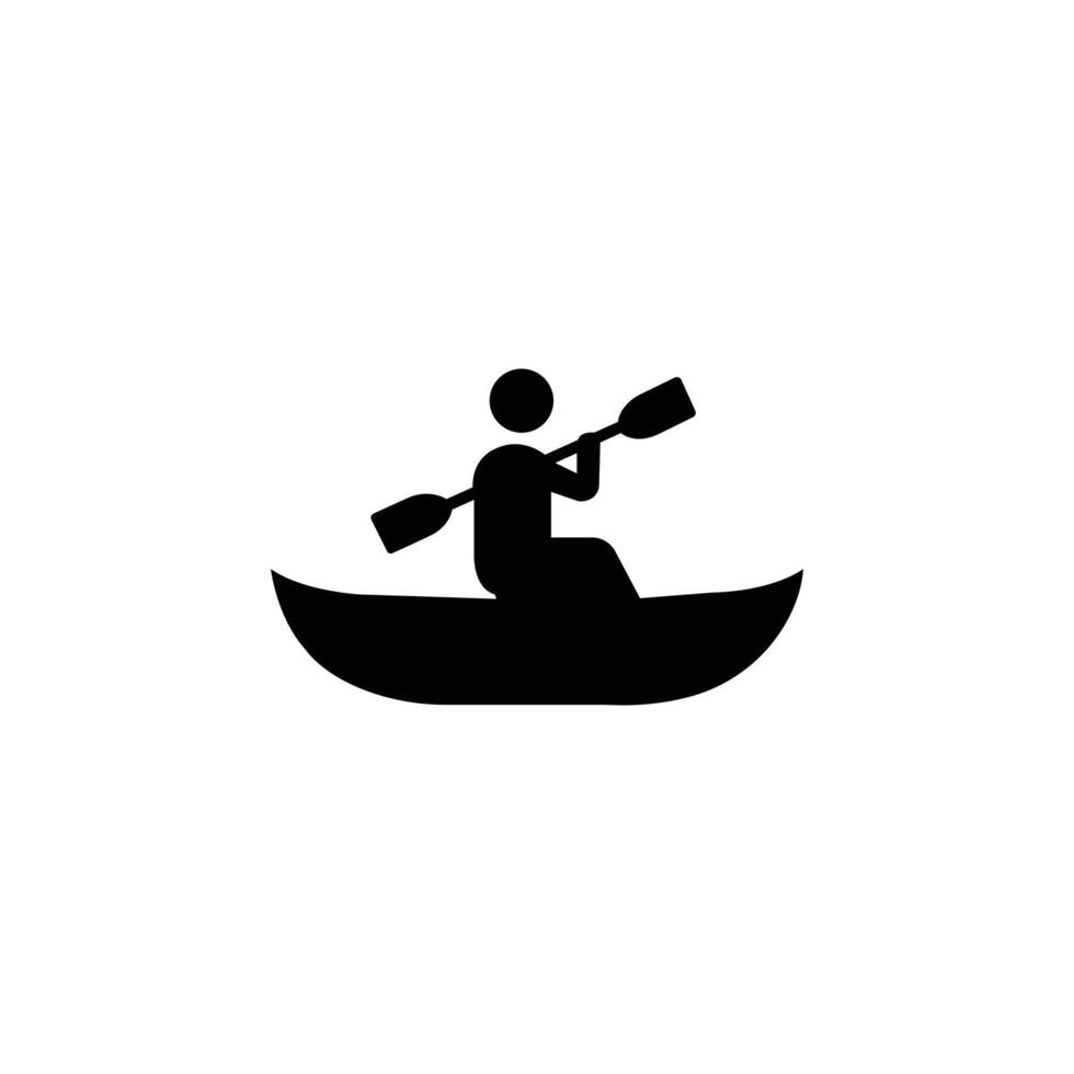 Silhouette of Person in Kayak vector
