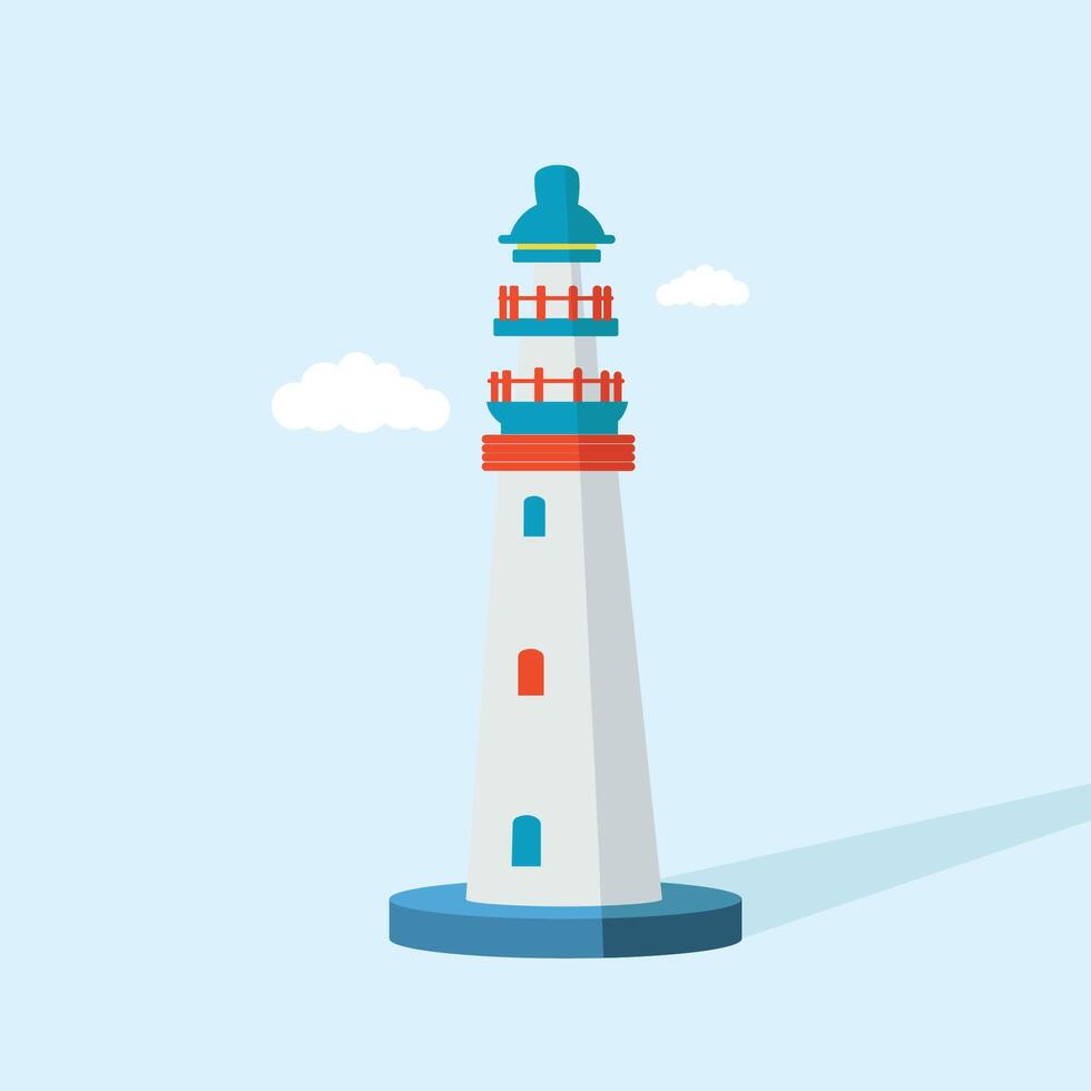Cute kids' toy design, single toy lighthouse on a clean background. vector