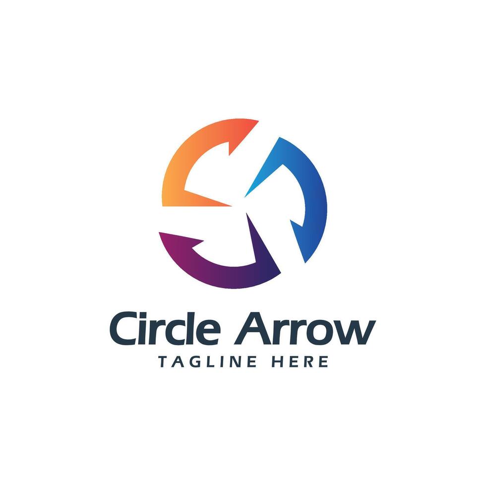 Circle arrow colorful logo design concept for exchange trading business finance company start up vector