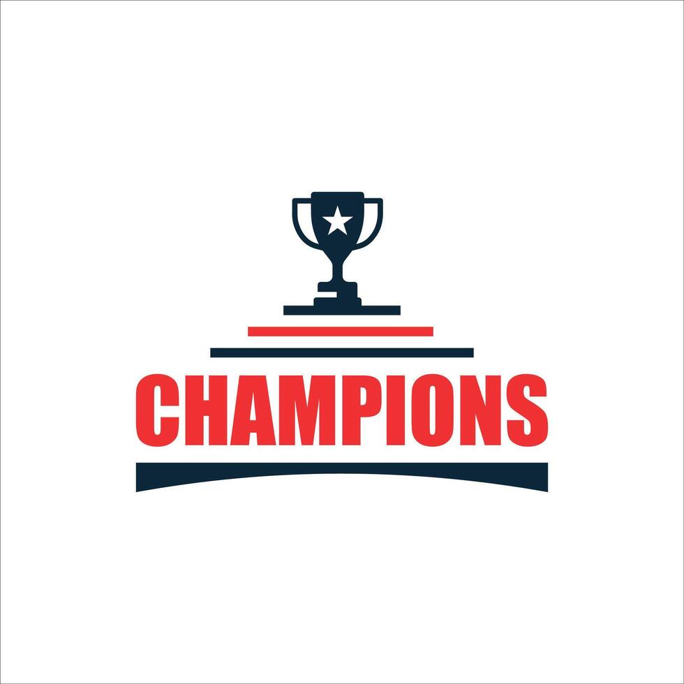 Champions logo design creative modern concept victory award winning trophy designs vector