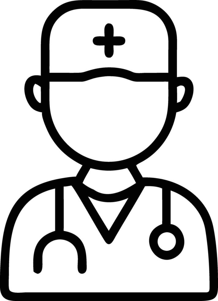 A doctor icon illustration with a stethoscope vector