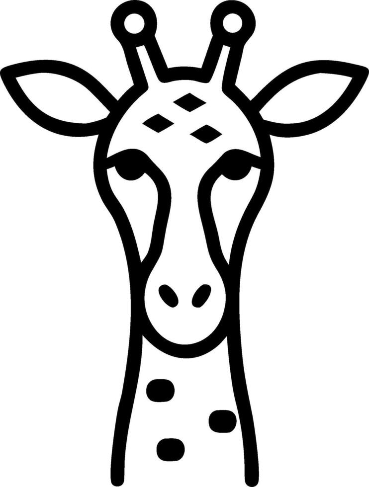 Giraffe head illustration on white background vector