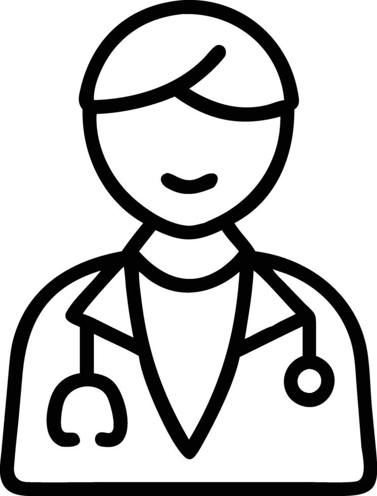 A doctor illustration icon with a stethoscope icolated on white bakgorund vector