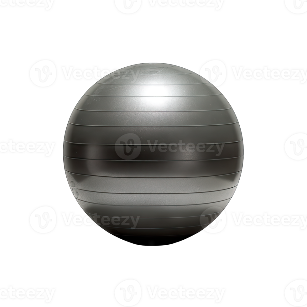 Silver exercise stability fitness gym ball for core strength training and yoga pilates png