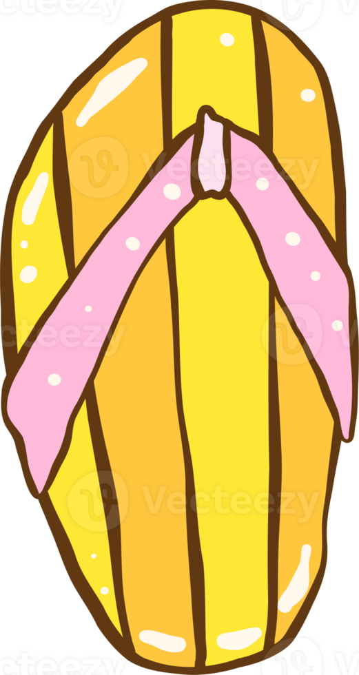 Colorful Summer Thing Flip Flop Illustration Hand Drawn png
