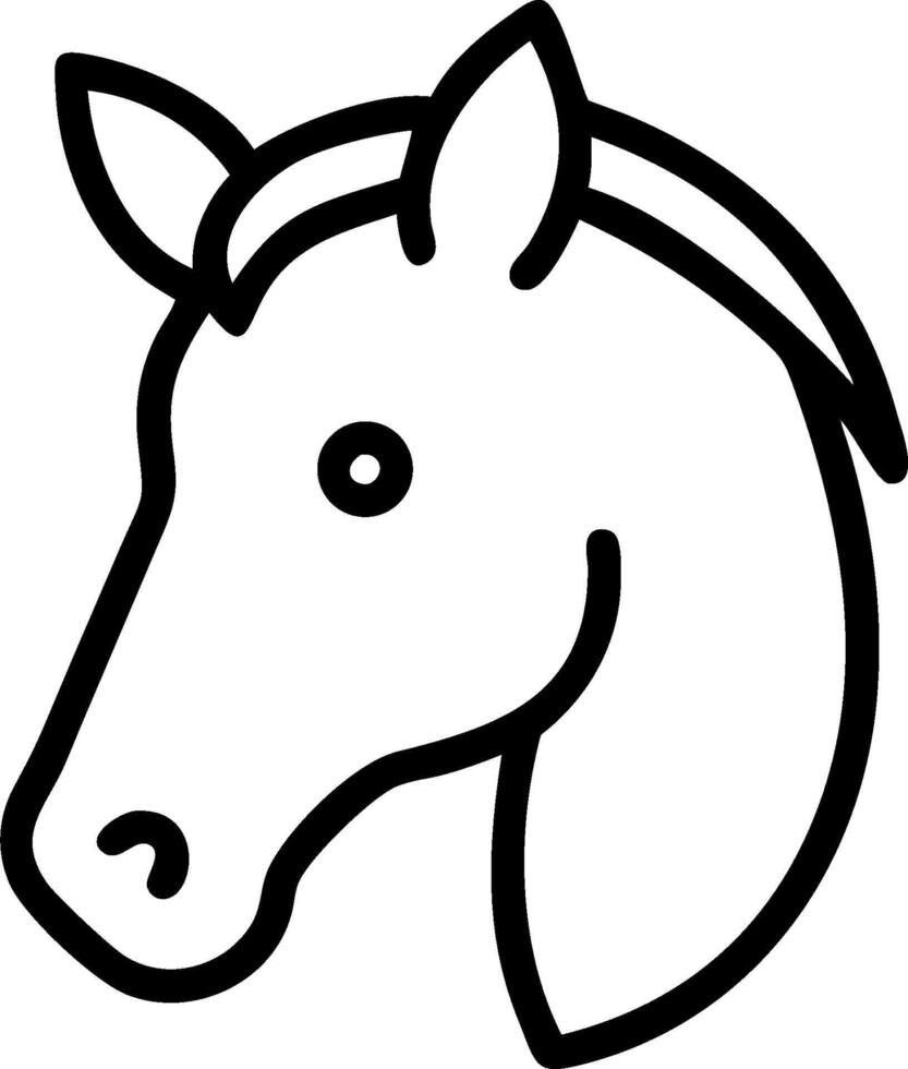 A horse head outline on a white background vector