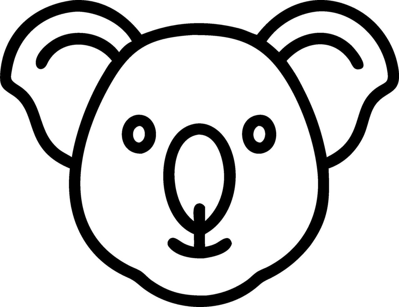 A black and white drawing of a koala bear vector