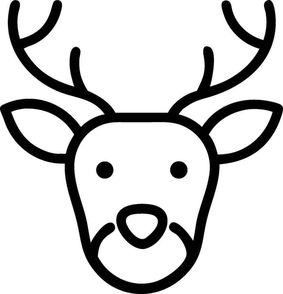 A black and white deer head icon vector