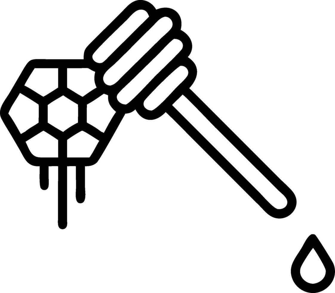 Honey dripping from a wooden stick vector