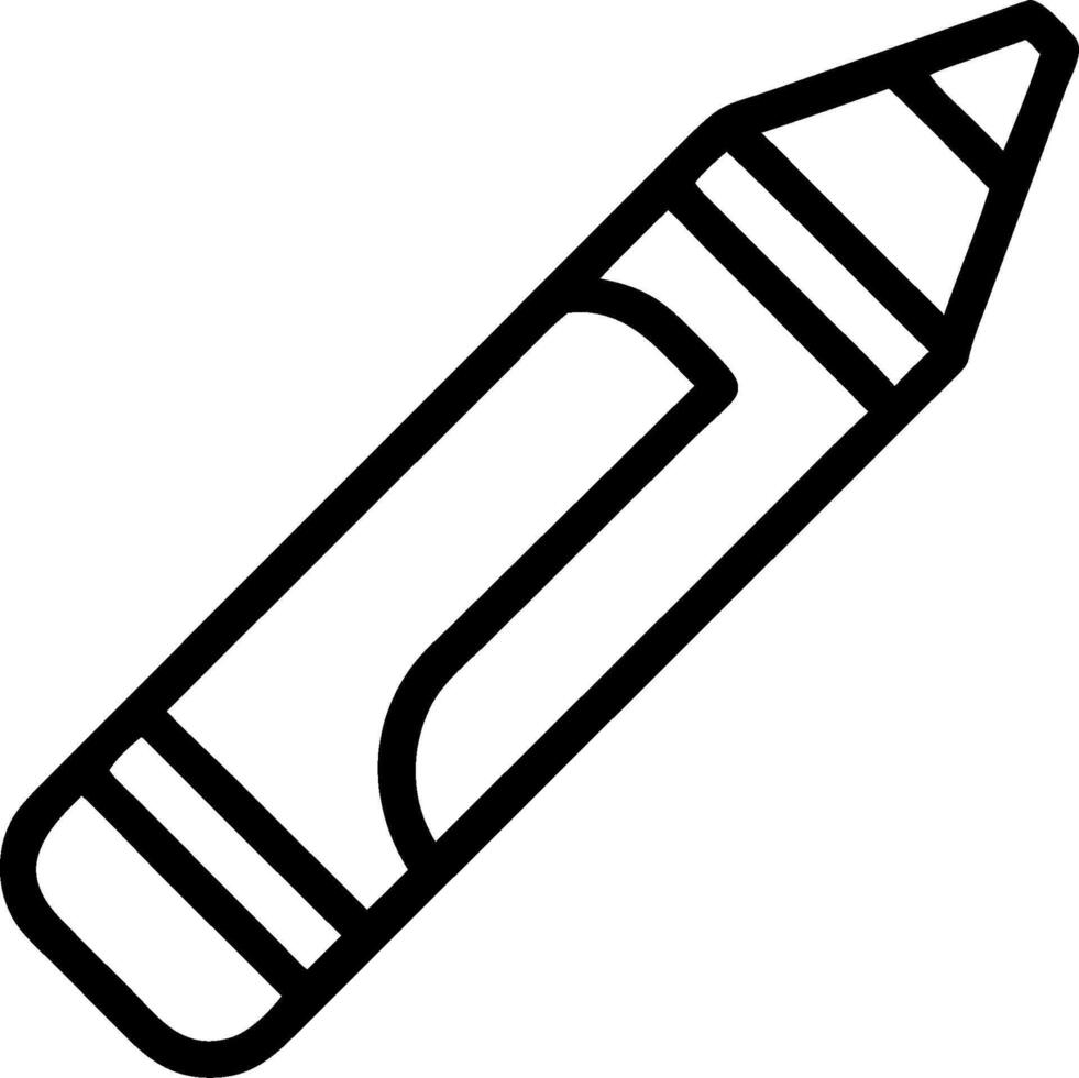 A black and white crayon drawing of a pencil vector