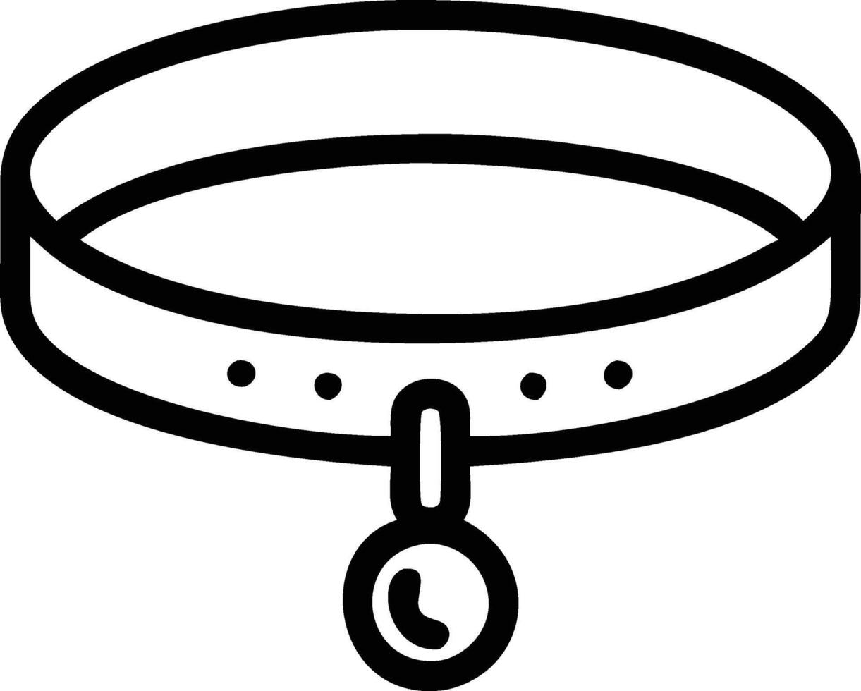 A black and white drawing of a collar vector