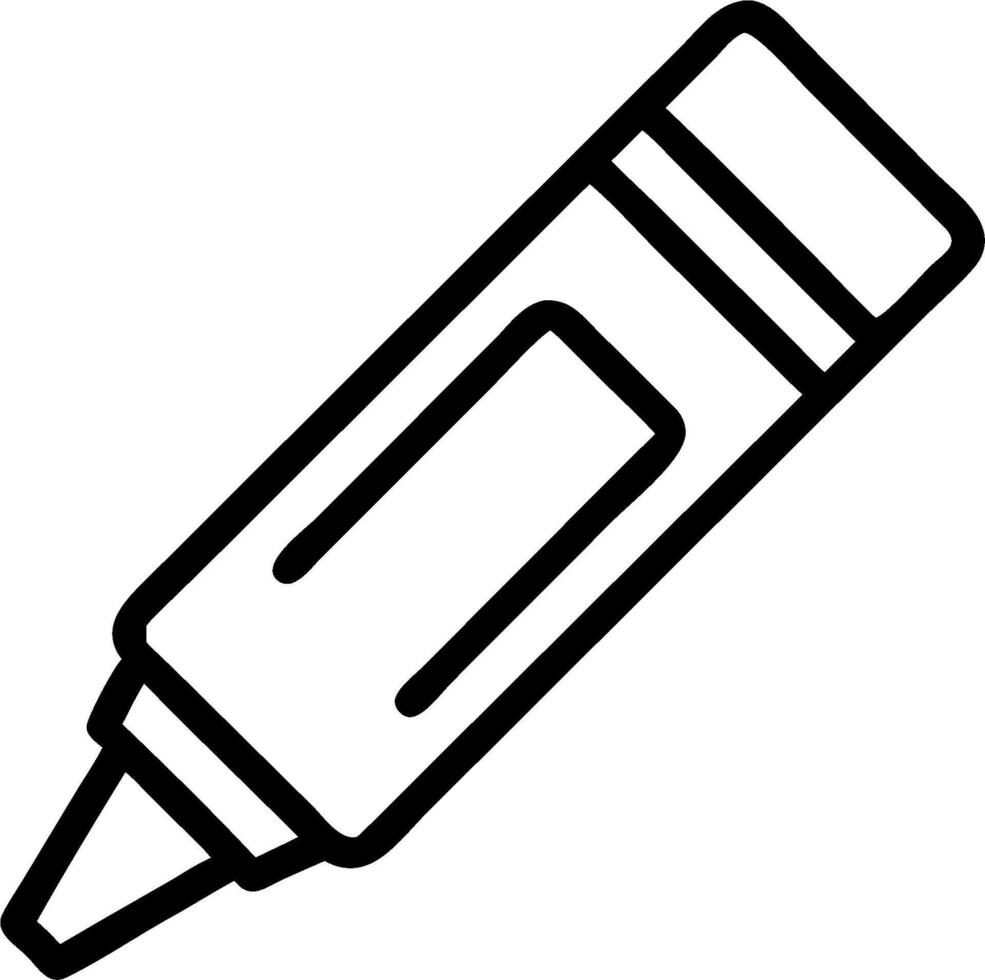 A black and white outline of a pencil vector