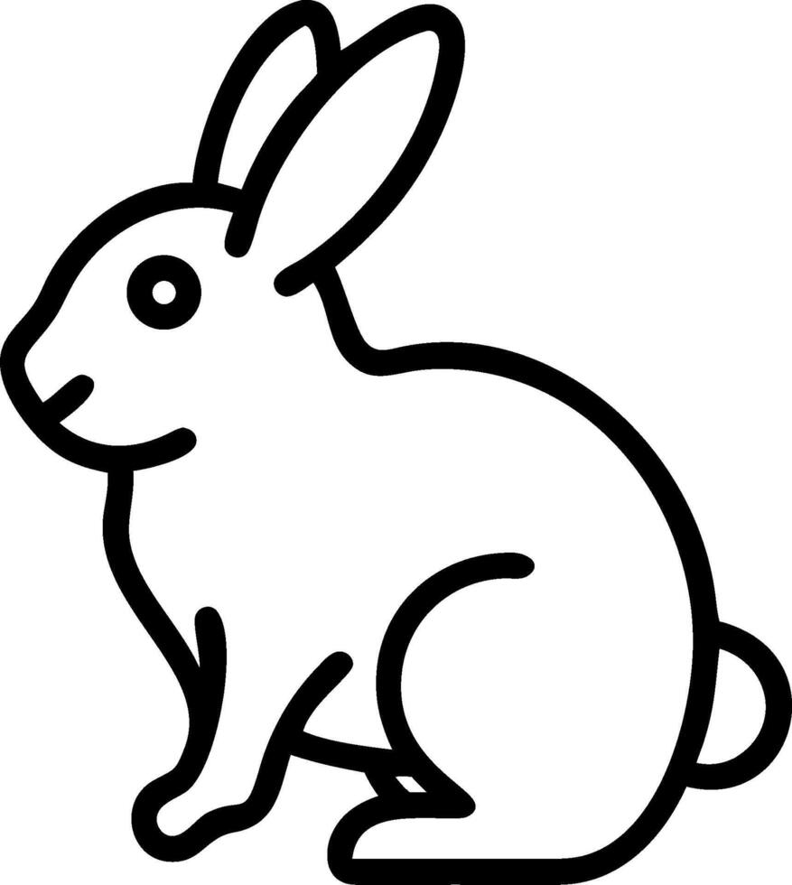 A black and white icon of a rabbit vector