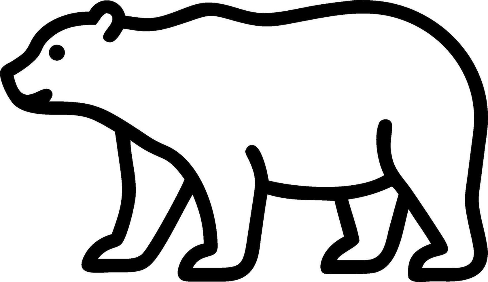A black and white bear outline on a white background vector