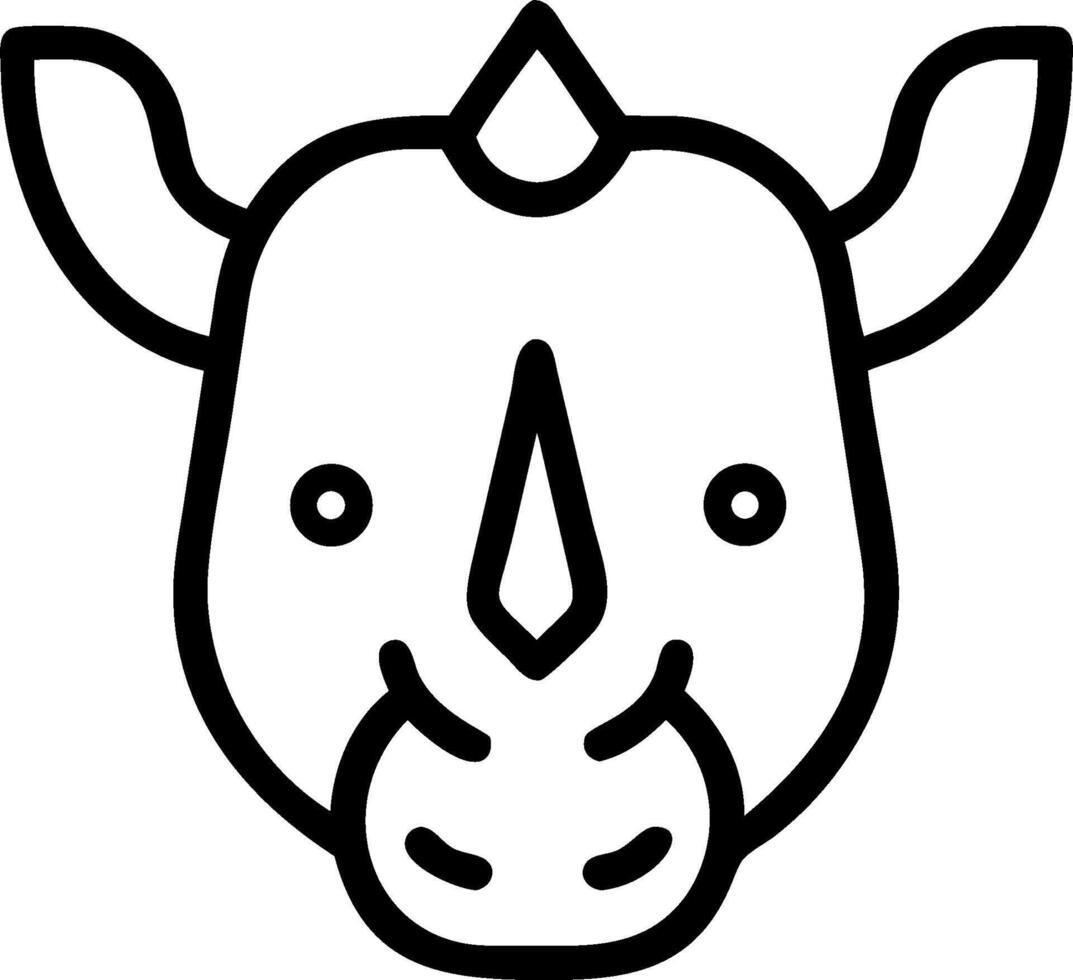 A rhino head icon on a white background vector