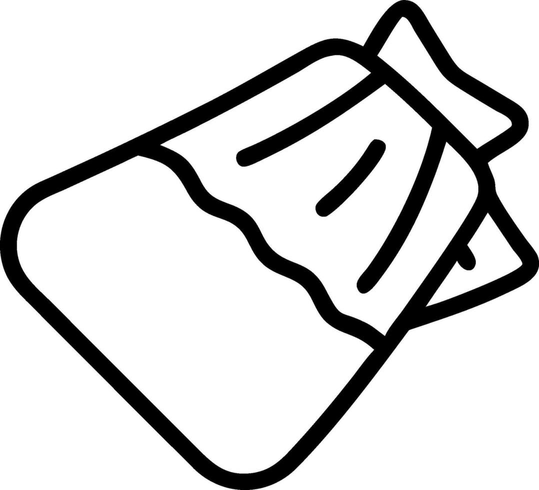 A black and white drawing of a bag vector