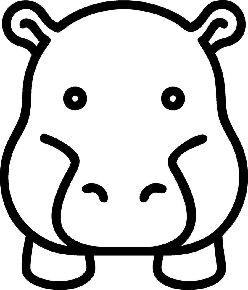 Hippo coloring pages vector