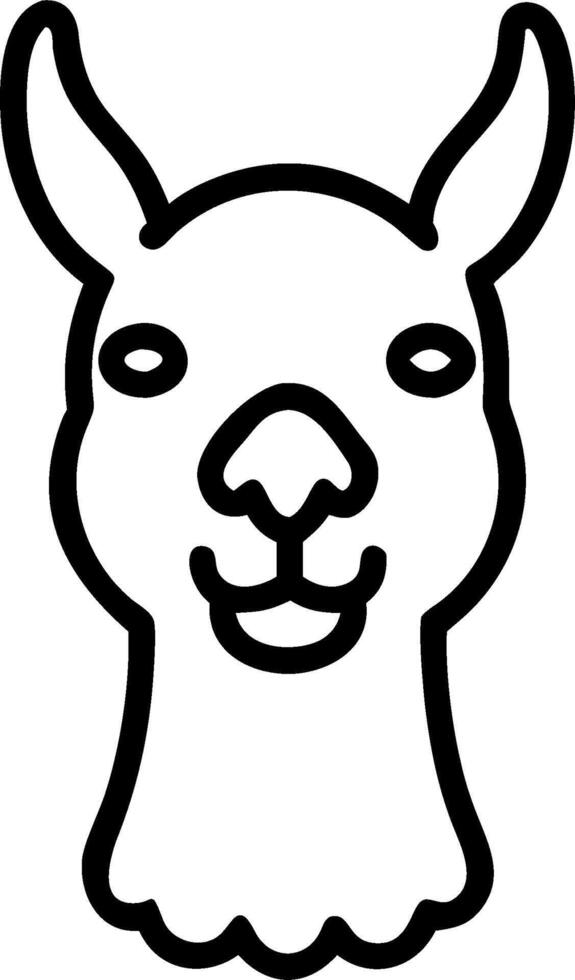 Llama face coloring pages vector