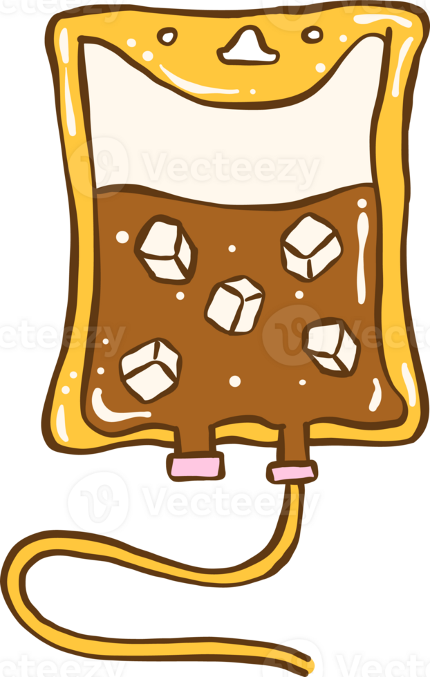 Summer Nurse Life Icon Ice Coffee IV Bag Hand Drawn png