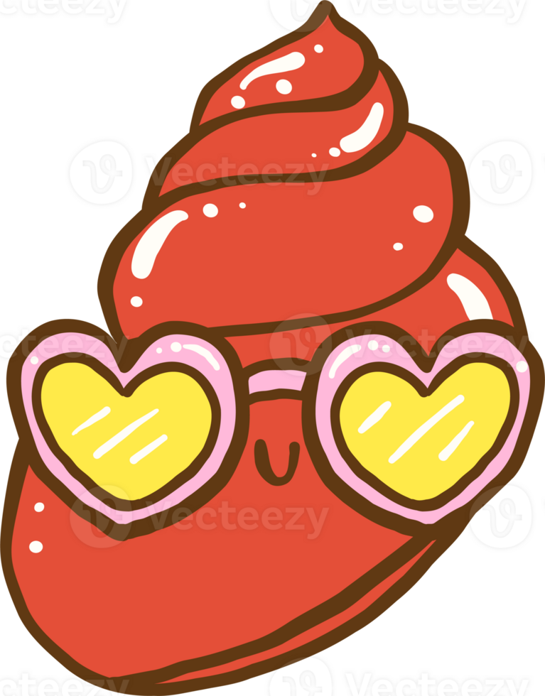 Cute Summer Cone Seashell Character with Sunglasses png