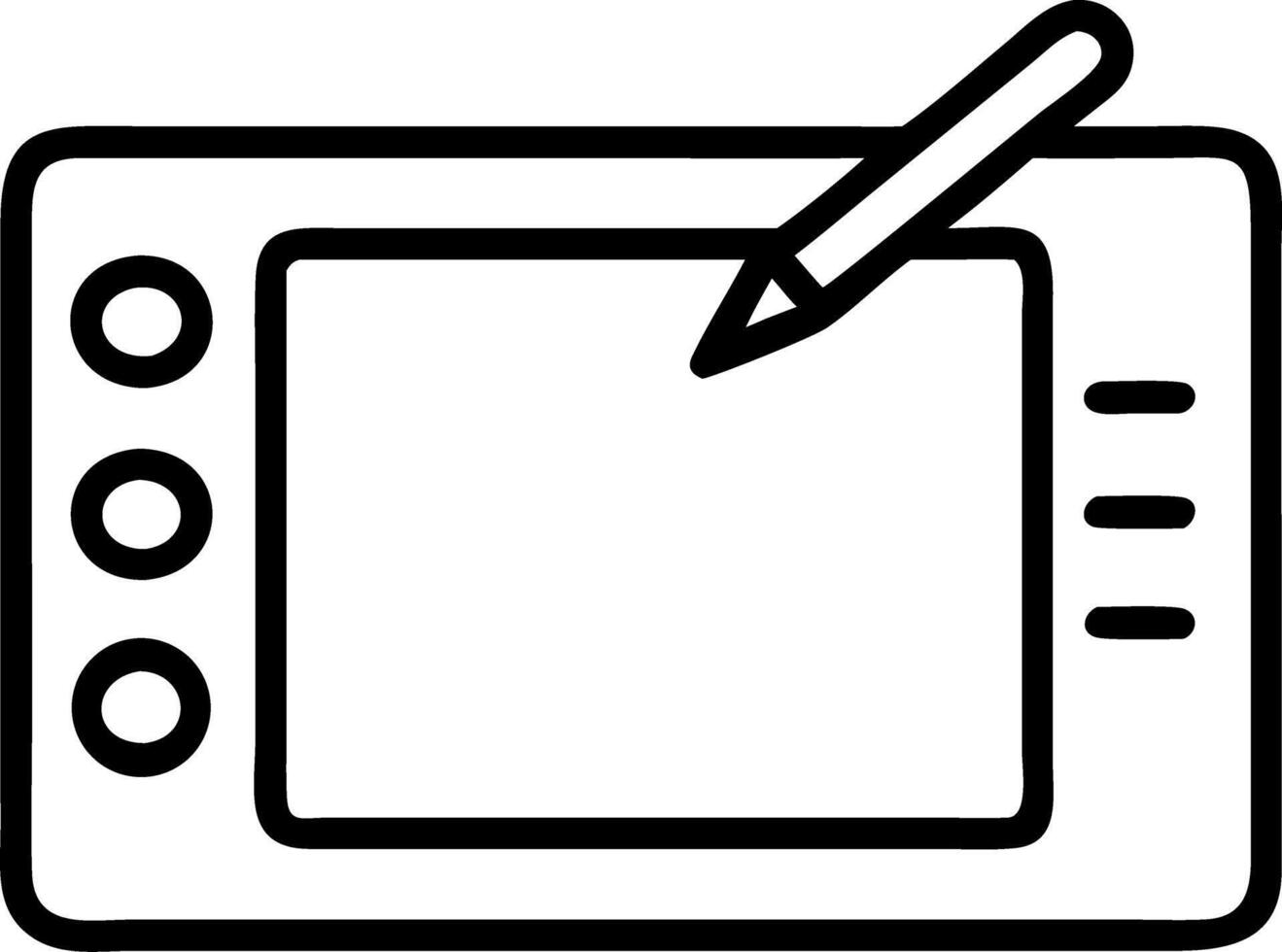 A drawing tablet with a pen on it vector