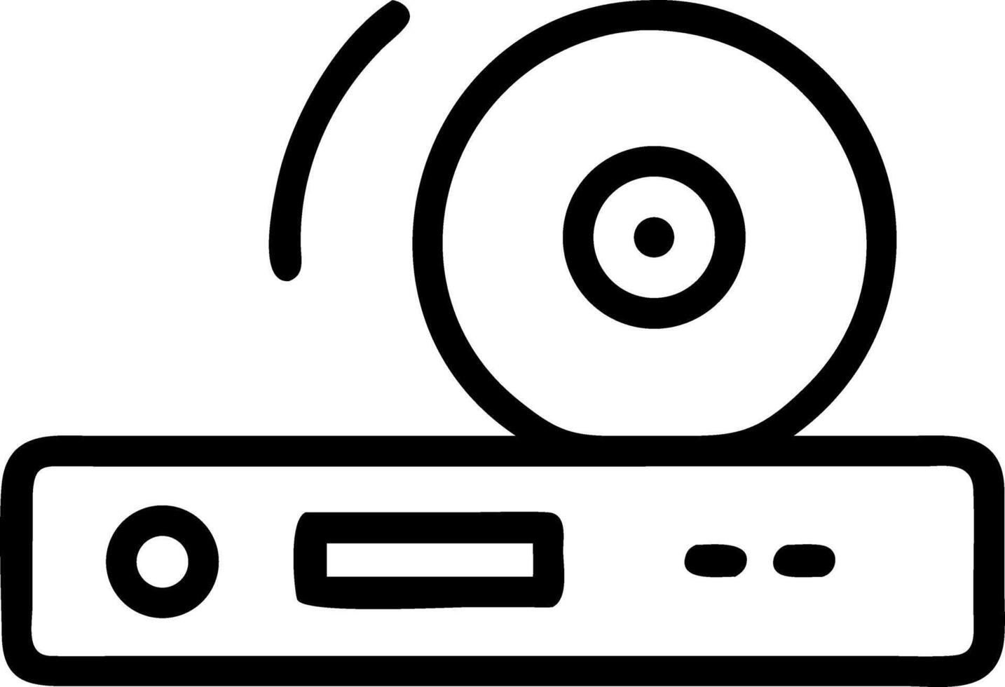 A black and white image of a dvd player vector