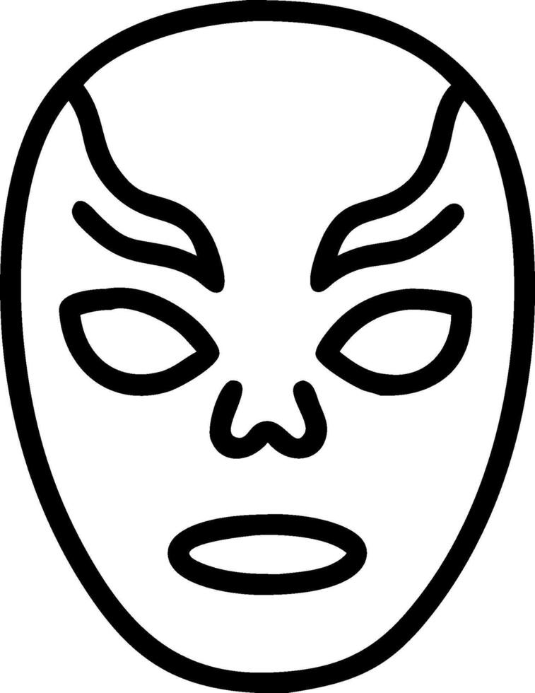 A black and white drawing of a mask vector