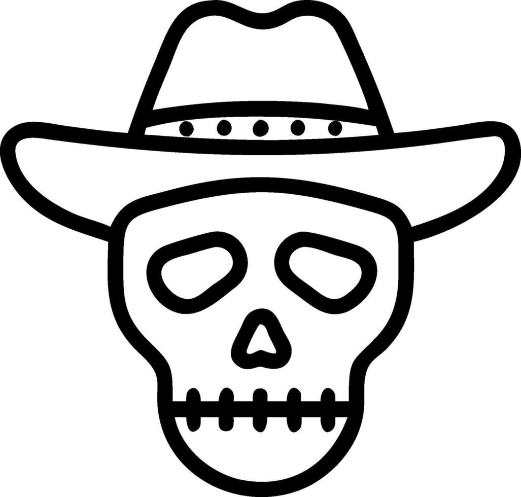 A skull wearing a cowboy hat vector