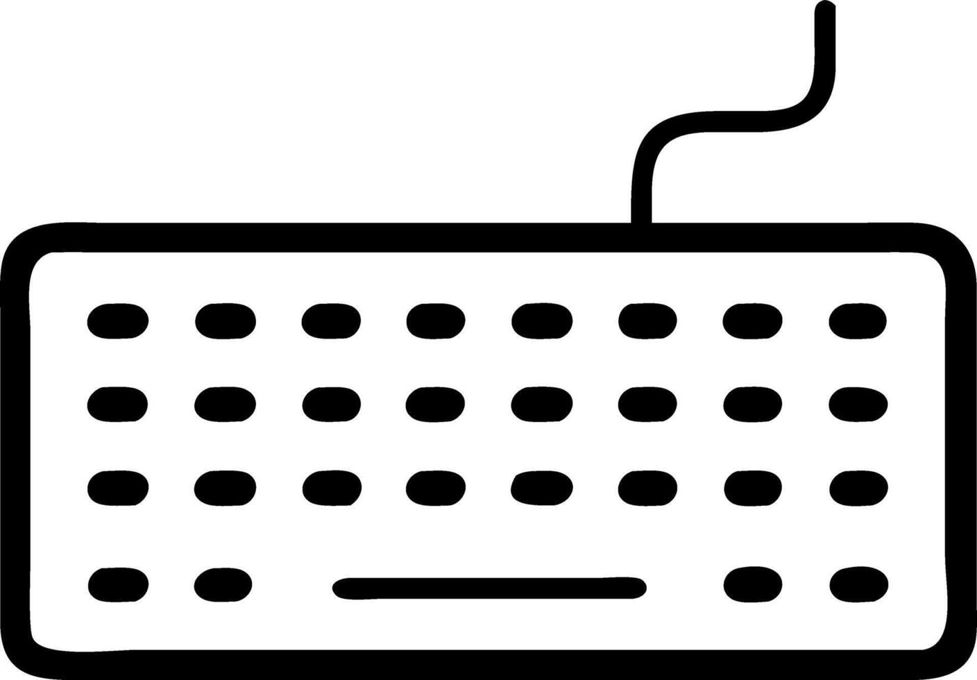 A black and white computer keyboard icon vector
