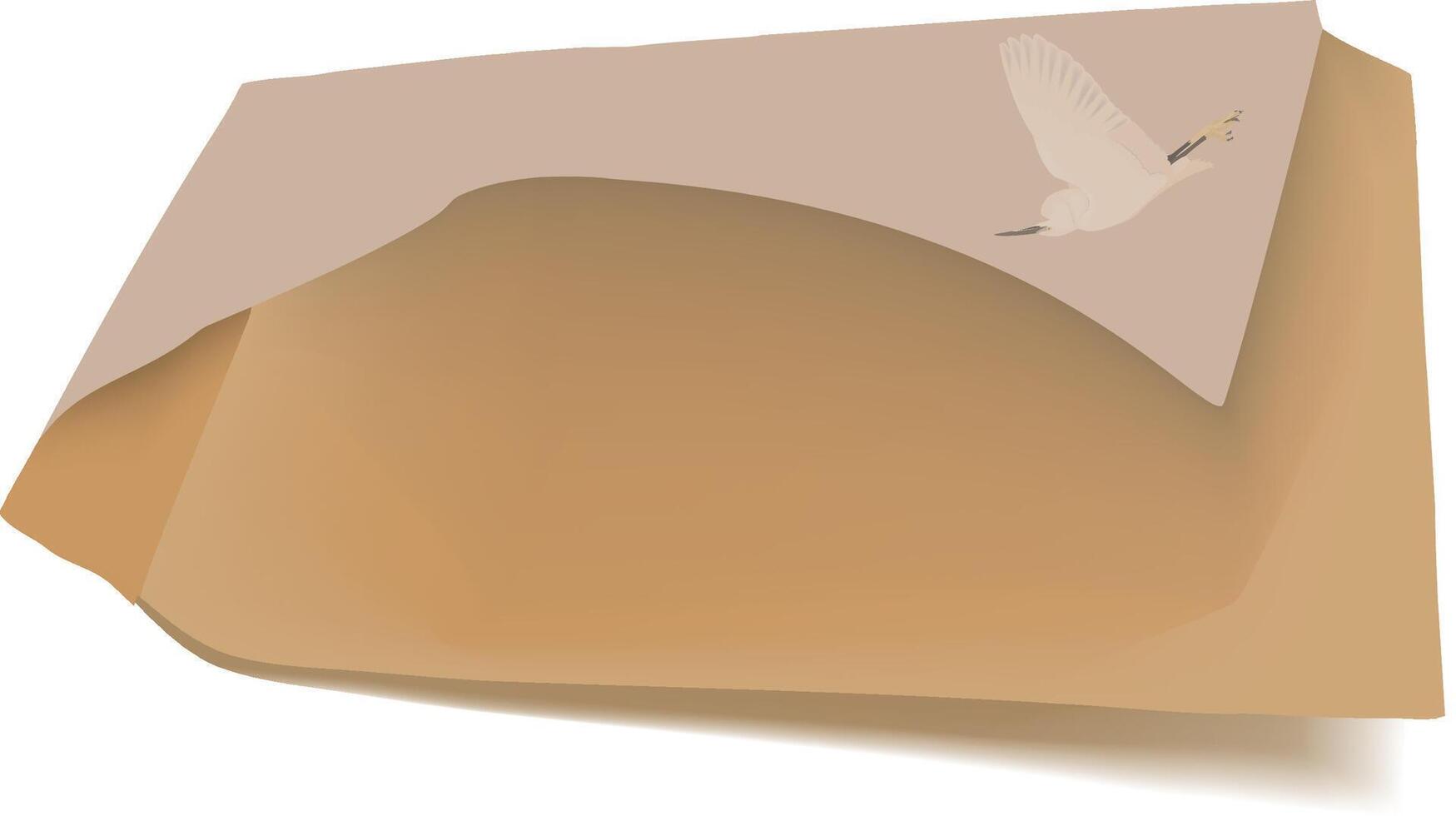 A piece of paper with a bird flying over it vector