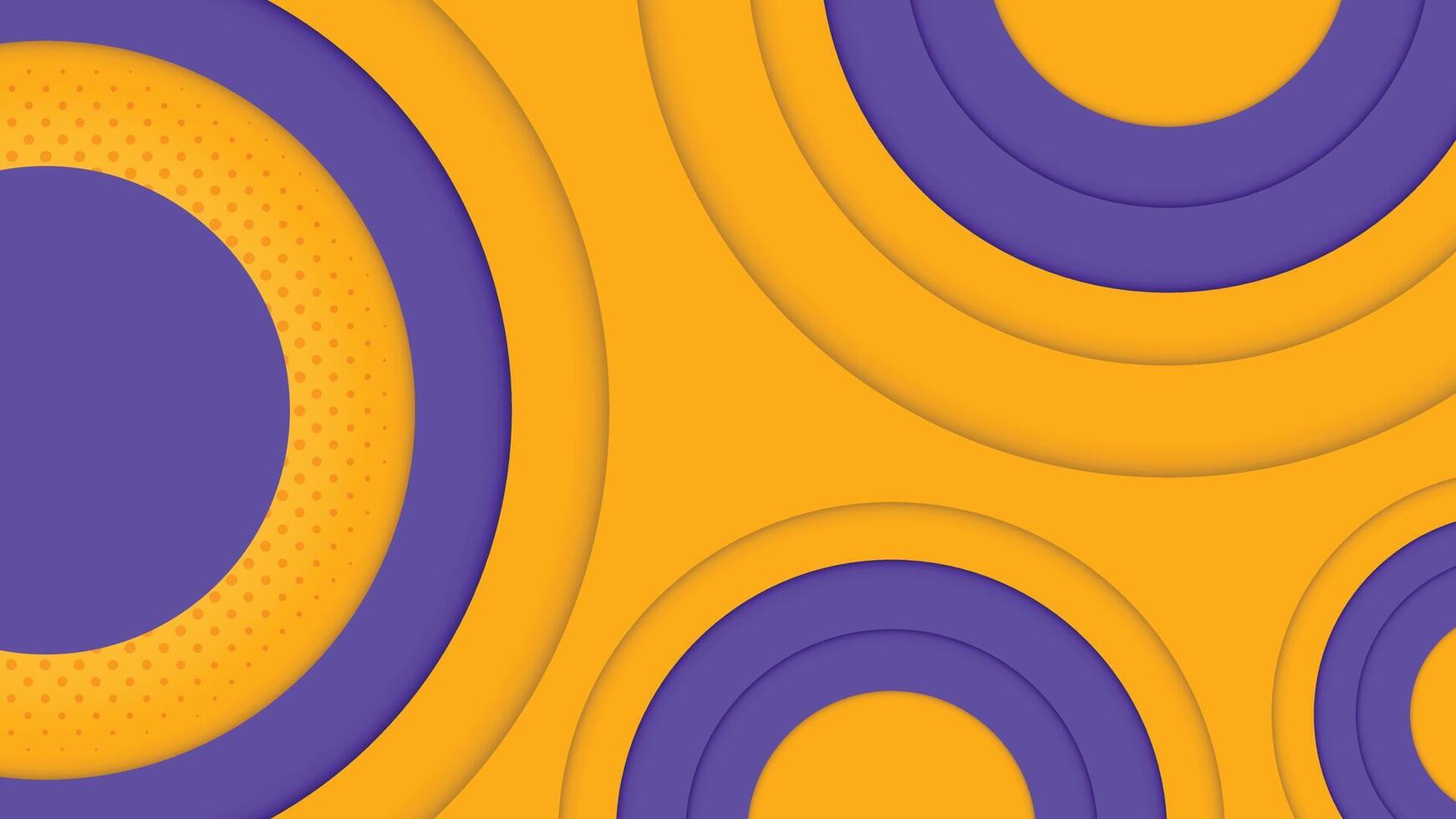 Stylish abstract background featuring purple and yellow circles in a layered layout ideal for design vector