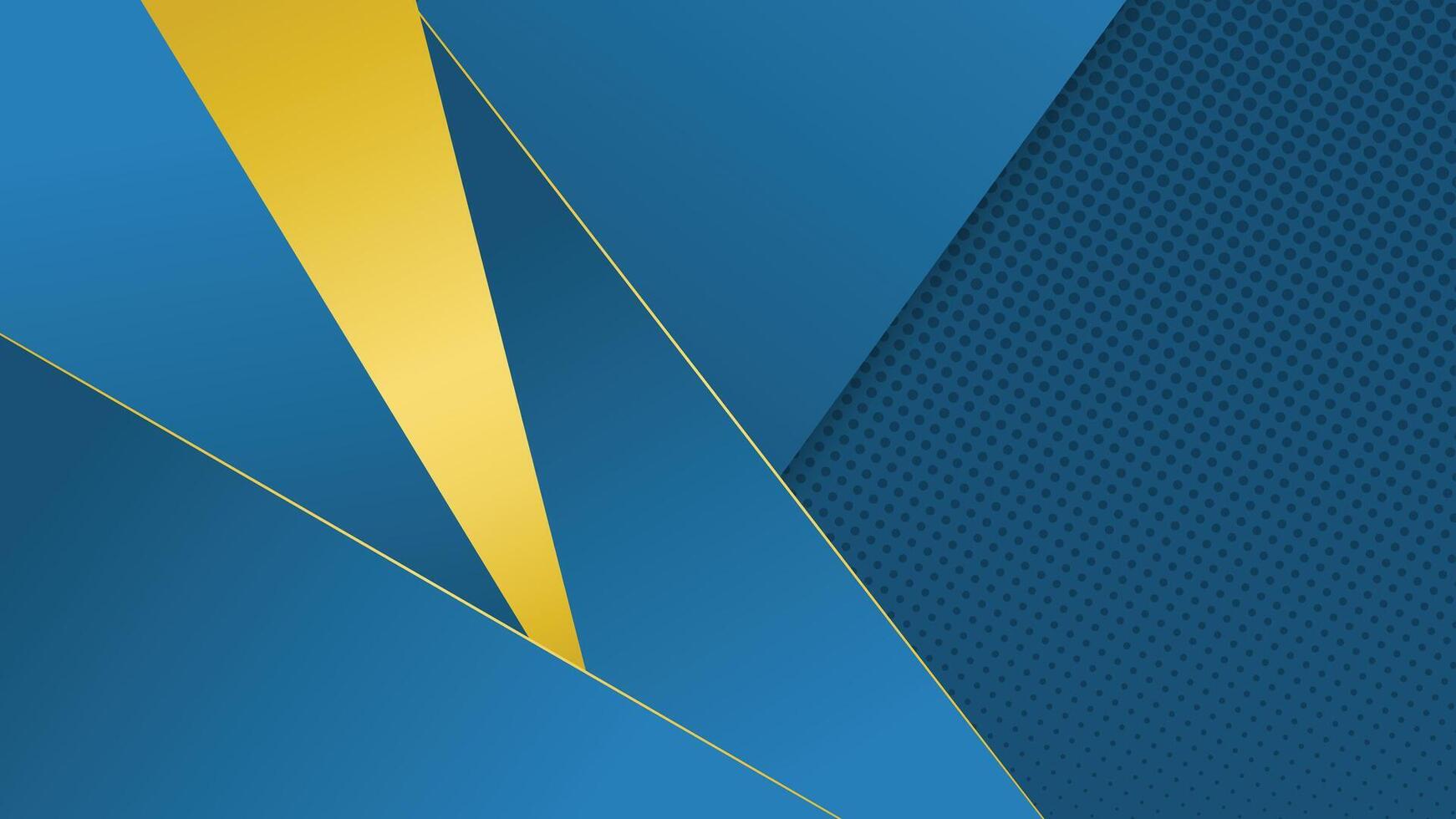 Stylish abstract background featuring bold blue and yellow shapes with a halftone textured pattern vector