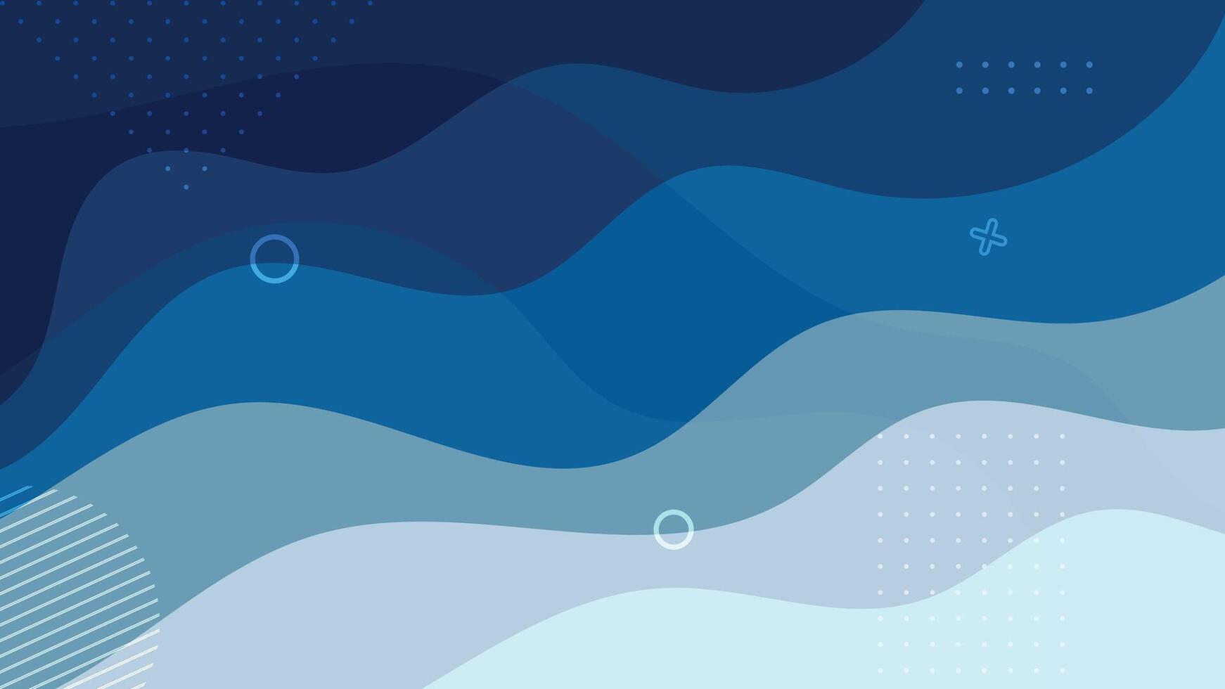Creative abstract background with blue flowing wave layers and subtle graphic elements in modern style vector