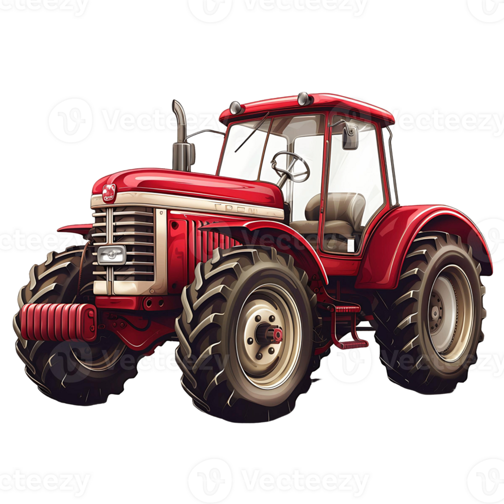 Old Fashioned Red Farm Tractor png