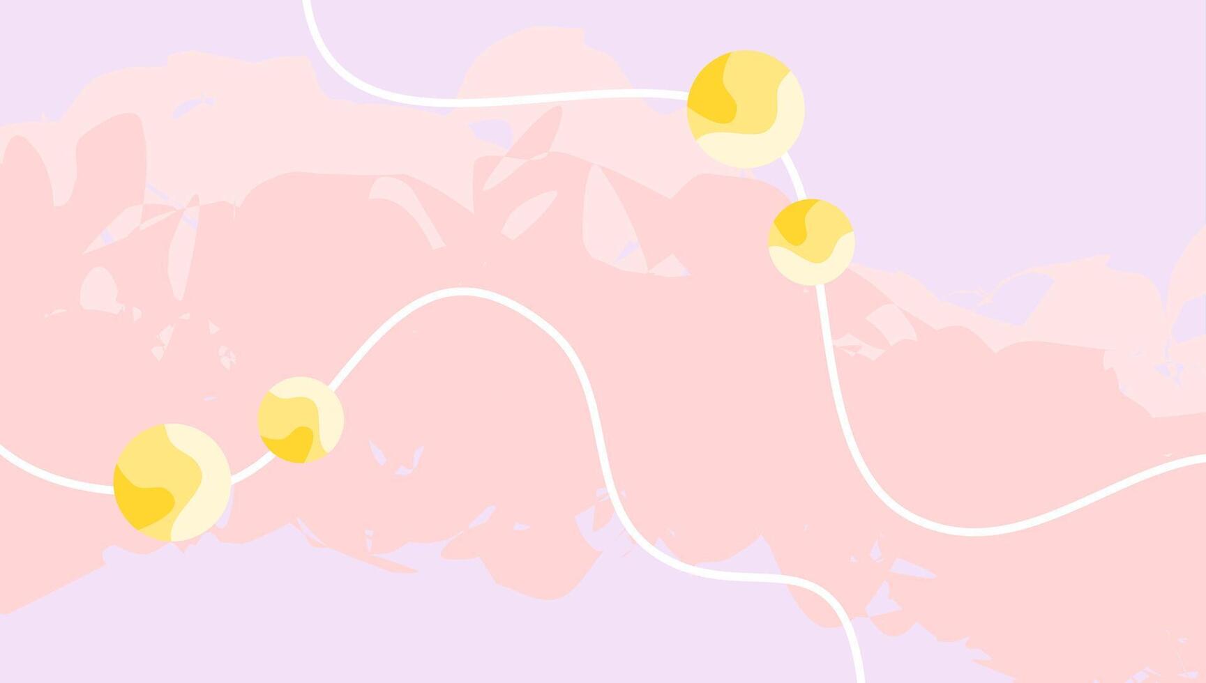 Abstract cute wavy pastel pink color with lines and circles background. Minimalist soft elegant fluid or liquid design for wallpaper. vector