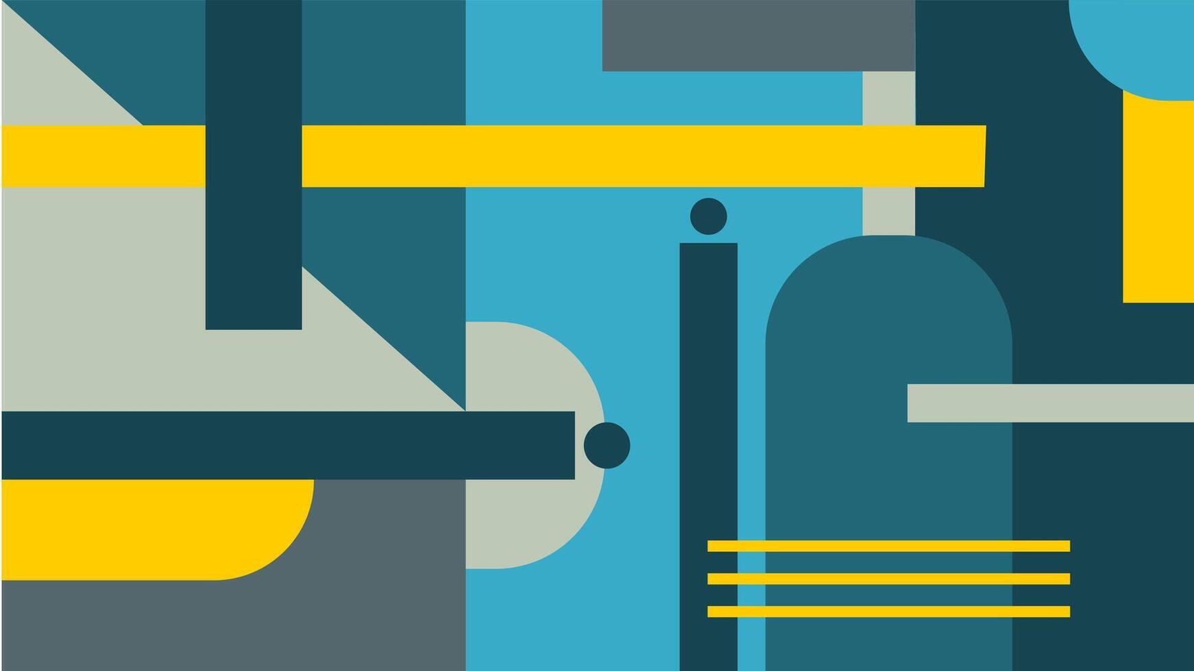 Abstract Geometric Composition in Blue and Yellow. vector