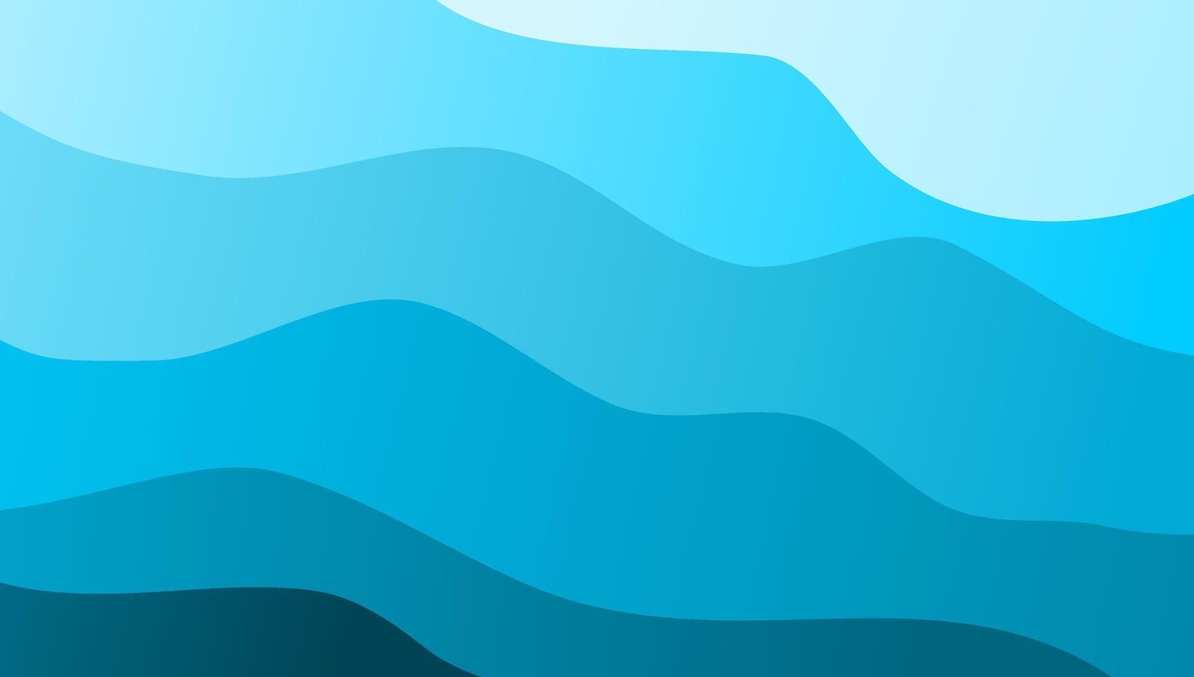 Abstract blue wave ocean design background with blue gradient. Minimalist elegant fluid or liquid design vector