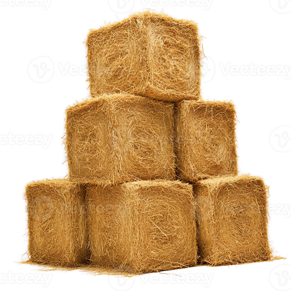 Multiple Hay Bales Forming a Tower png