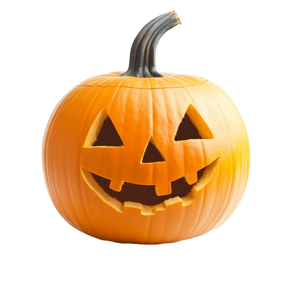 Carved Pumpkin Showing a Smiling Face png