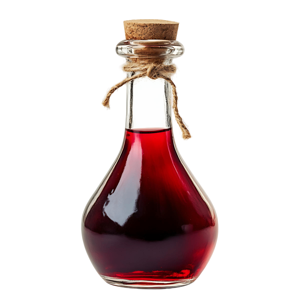 Bottle of Red Wine with Cork and Rope png